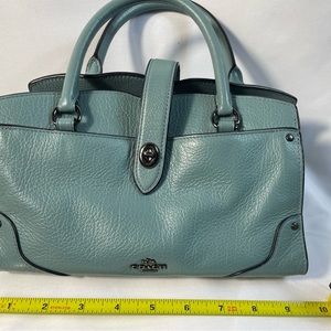 Coach Mercer Satchel 24 in Grain Leather Aqua F37779
